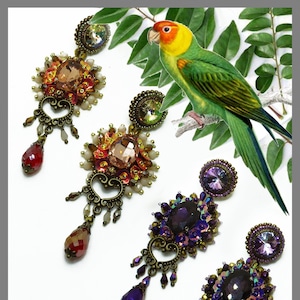 PDF earrings tutorial, jewelry instructions, embroidery tutorial, Beading Tutorial, Bead embroidery, Beading pattern, Step by Step