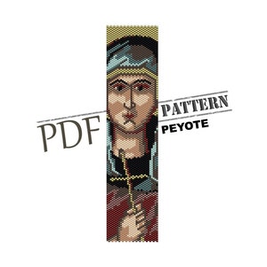 Saint Petka, religious jewelry, spiritual pattern, icona style, peyote pattern, peyote pdf, heart pattern, saint icon,bead pattern