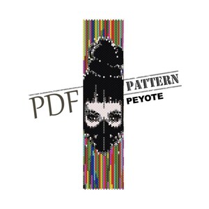 Apocalypse pattern, mask peyote bracelet, goth peyote, Halloween pattern, pdf pattern, bracelet pattern, instant downloud PDF, mask pattern
