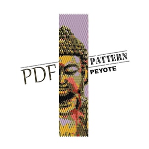 Budda pattern, peyote India, travel pattern, seed bead pattern, pdf pattern, wide cuff pattern