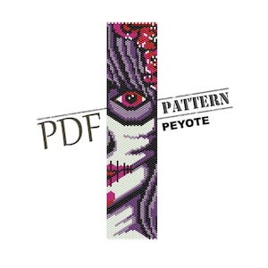 Santa Muerte beadwork pattern, sugar skull peyote, instant download, bead peyote pattern, peyote beading, peyote bracelet, peyote pattern