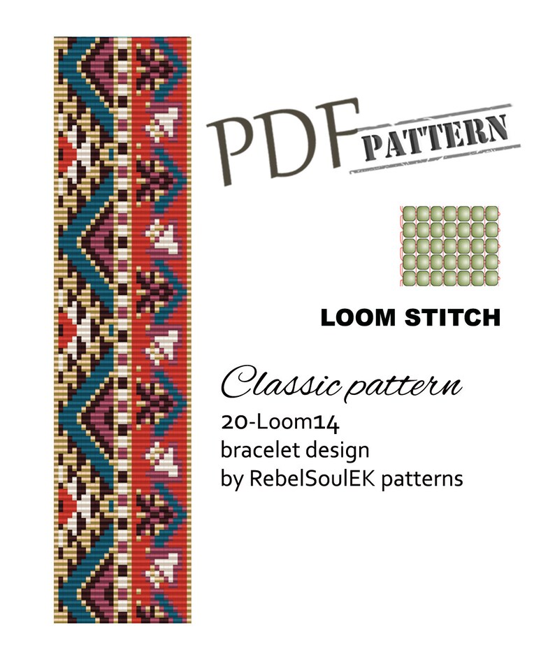 ZIG ZAG Bead Loom Pattern Loom Beading Bookmark Geometric Etsy