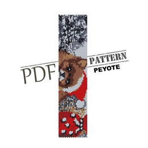 Christmas bead pattern, pdf pattern, seed bead pattern, dog pattern, miyuki pattern, peyote stitch, hollyday peyote, pattern for peyote