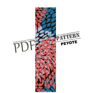 Red blue white american style, floral pattern, pdf pattern, bracelet pattern,  Delica pattern, seed beads tutorial, instant downloud PDF