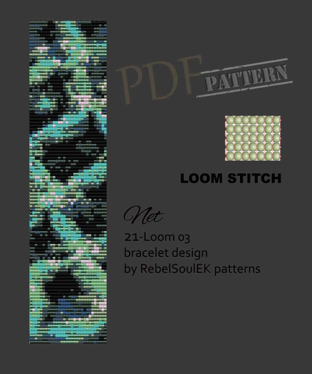 Net Loom Bracelet Pattern Square Pattern Sea Loom Etsy