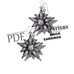 Dog cartoon,  Brick stitch, instant download, doggy pattern, earrings pattern, pdf pattern, seed bead pattern, brick earring