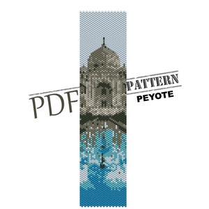 Taj Mahal seed bead pattern, architectural peyote peyote design, pdf pattern, miyuki pattern, pattern for peyote, travel peyote