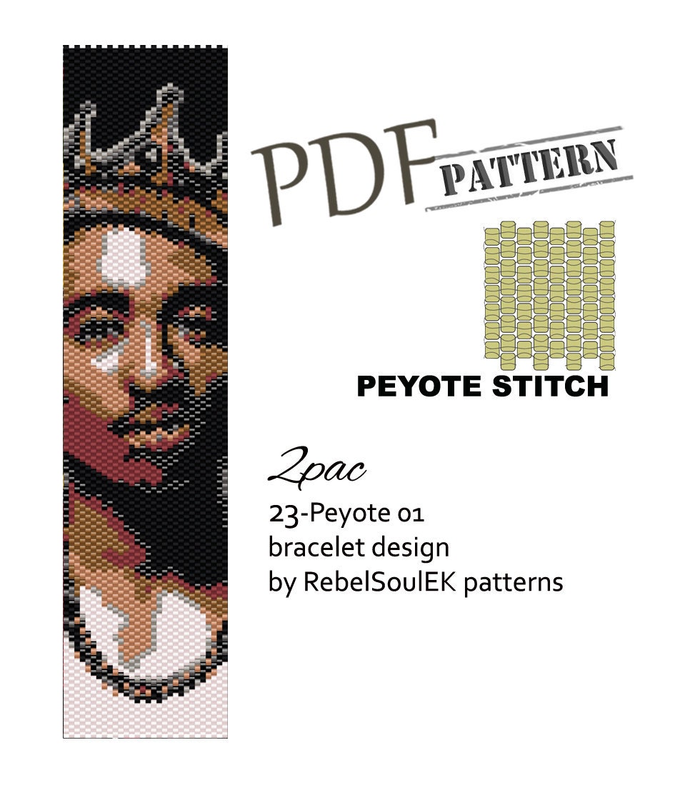 Tupac Pattern Tupac Shakur Bead Peyote Pattern, Peyote Beading, 2PAC Pattern, Famous ...
