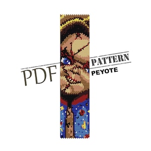 Chacky pattern, Horror, childs play,  peyote bracelet, goth peyote, Halloween pattern, pdf pattern, bracelet pattern, instant downloud PDF