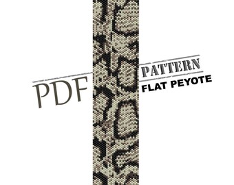 Armbandpatroon slangenleer, Delica-rocailles, peyotesteek (pdf-patroon)