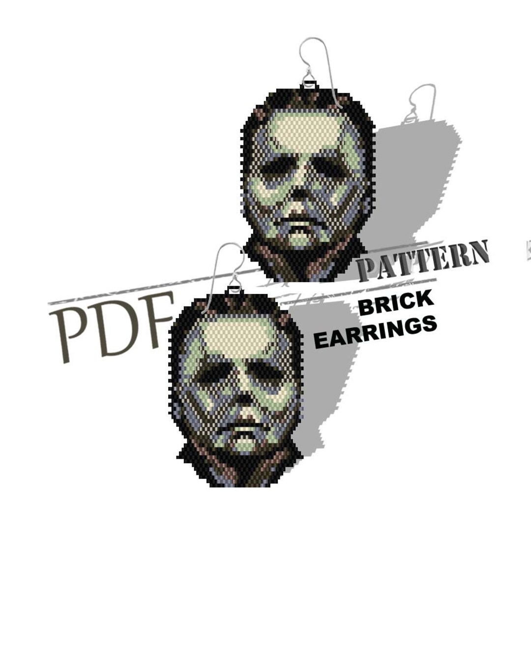 Michael Myers Earrings Pattern: Halloween Brick Stitch (PDF Pattern