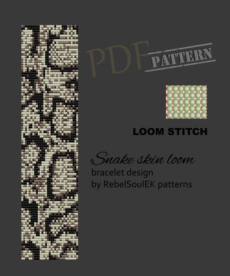 Snake skin pattern pdf pattern bracelet pattern loom Etsy France