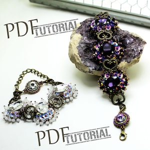 PDF Bracelet tutorial, jewelry instructions, embroidery tutorial, Beading Tutorial, Bead embroidery, Beading pattern, Step by Step