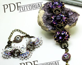 Bead Embroidery Bracelet Tutorial: Purple Parrot Design (PDF Pattern)