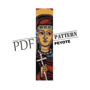 Saint Parashkeva, religious jewelry, spiritual pattern, icona style, peyote pattern, peyote pdf, heart pattern, saint icon,bead pattern
