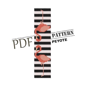 Flamingo pattern, exotic style peyote stitch, peyote pattern, peyote bracelet, bead pattern, bead peyote pattern, beading, pdf pattern