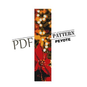 Christmas bead pattern, pdf pattern, seed bead pattern, home pattern, miyuki pattern, peyote stitch, hollyday peyote, pattern for peyote