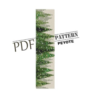 Christmas tree pattern, pdf pattern, seed bead pattern, WINTER pattern, forest pattern, peyote stitch, holiday peyote, pattern for peyote