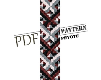 Peyote stitch, instant download, geometric pattern, bracelet pattern, pdf pattern, seed bead pattern,