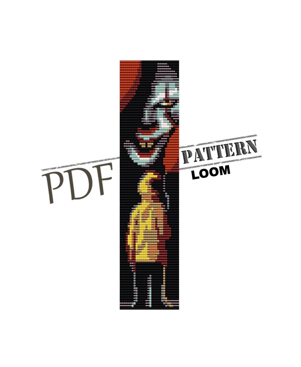 Pennywise Pattern, Horror, IT Loom Bracelet, Goth Loom, Halloween ...