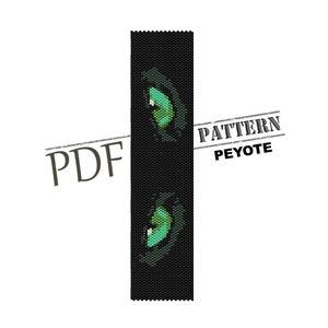 black cat eyes pattern, wicca cat, cat peyote pattern, peyote pattern, peyote bead pattern, peyote stitch