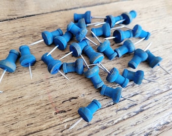 Blue Wooden Push Pins: Office & Wedding Decor