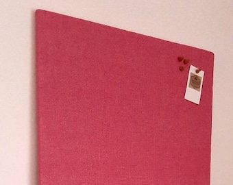 PINK Notice Board Hessian Covered, Cerise Pink Pinboard, Fabric Cork Board