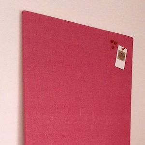 Pink Hessian Notice Board: Handmade Fabric Cork Board