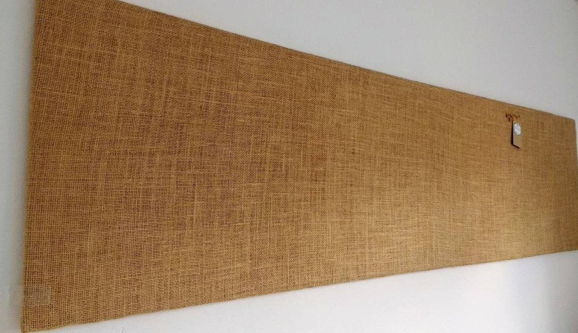 Large Cork Board Hessian Covered Custom Sizes Rustic Fabric Etsy