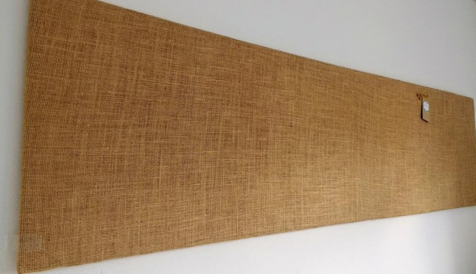 Large Notice Board Hessian Covered / Long Rustic Cork Board / Etsy