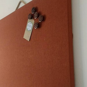 MAGNETIC Board in Burnt Orange, Rustic Magnet Bulletin Board, Home Office Notice Board,  Farmhouse Memo Display