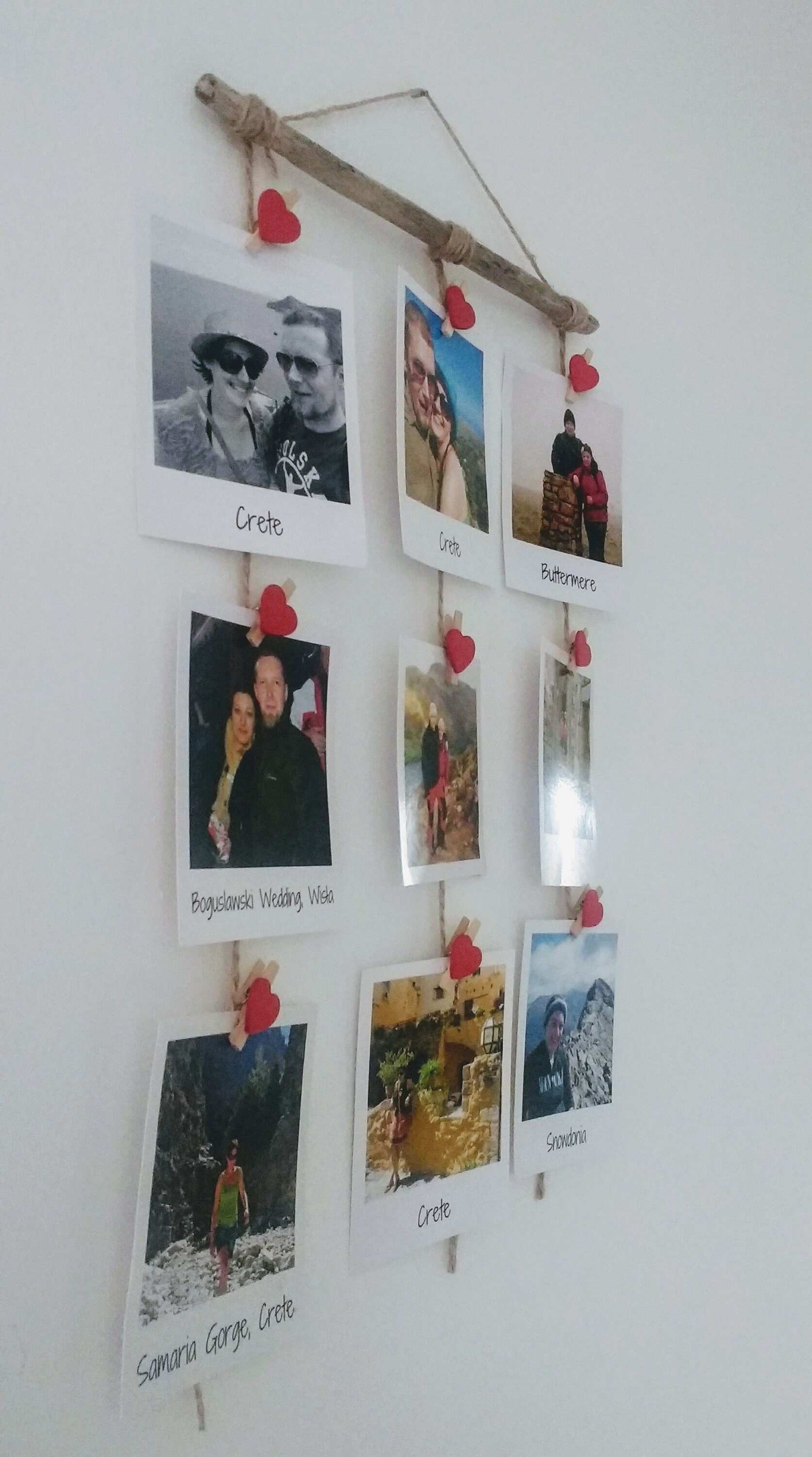 Driftwood Polaroid Photo Display Board Peg String Frame