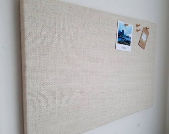 White Cork Board for Office, Fabric Pinboard for Kitchen, Family Noticeboard, Large Wedding Display Board, Vision Board, Bulletin Board