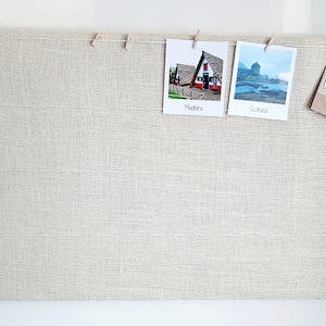 White Notice Board, Fabric Cork Board, Wedding Photo Board, Bulletin Board for Office, Pinboard for Kitchen, Family Noticeboard image 2