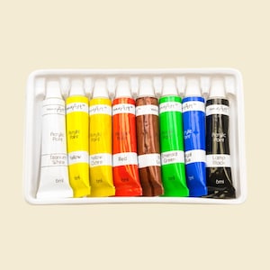 Acrylic Paint Set: Canvas, Wood, Ceramic Paints, 6ml Tubes x 8