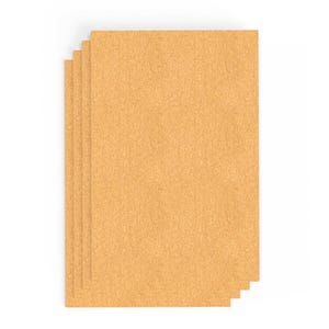 May include: A stack of four rectangular sheets of cork material. The sheets are a light brown color and have a textured surface. The sheets are stacked on top of each other, with the edges aligned.