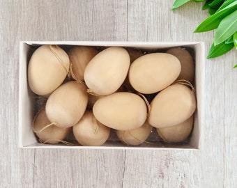 Wooden Hanging Easter Eggs, Craft Blanks, Pack of 6