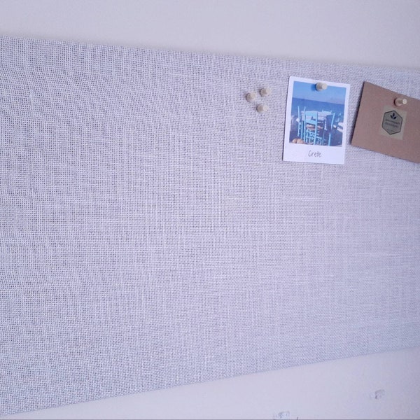 OFF White Cork Bulletin BOARD Hessian Burlap Covered, Pin Notice Mood Board, Fabric Vision Board