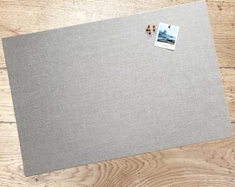 Grey Noticeboard, Fabric Pinboard for Office, Family Notice Board, Large Cork Board, Vision Board, Bulletin Board, Light Grey Office Decor