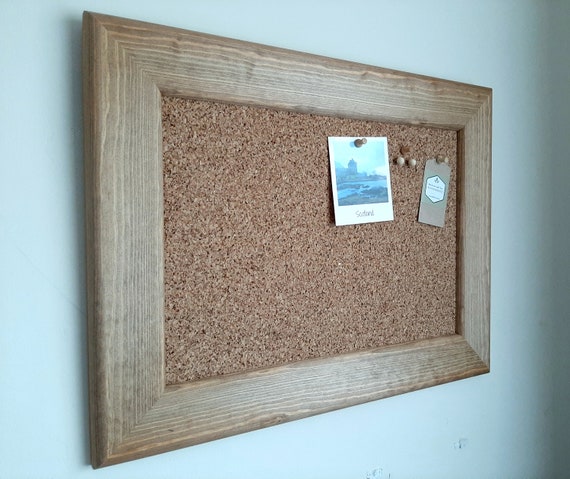 Cork Board Pin Message Notice Board Wooden Frame Office Memo School Pinboard