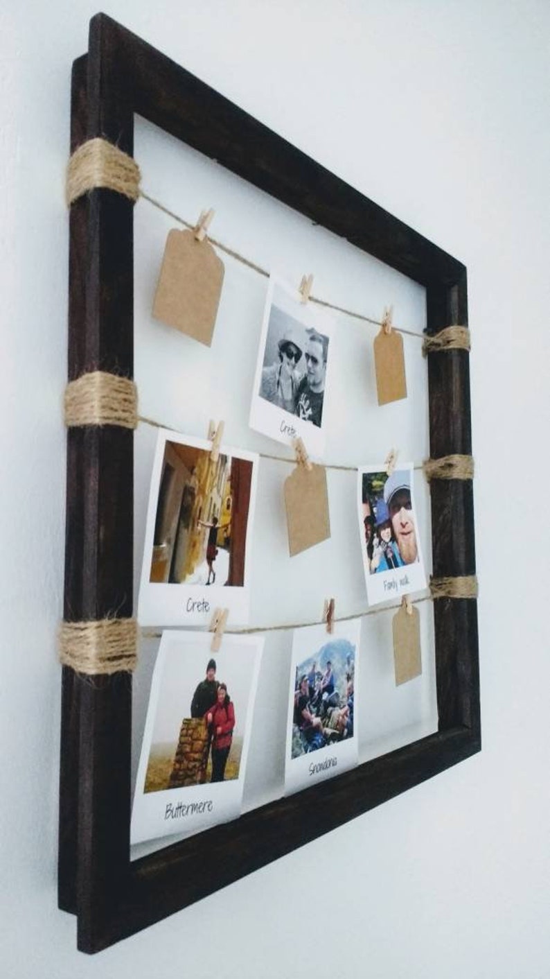 Wooden Peg and String Polaroid Photo Frame / Instant Photo or Etsy UK