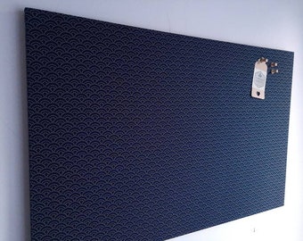 Navy Fabric Cork Board: Pinboard for Office Home Kitchen