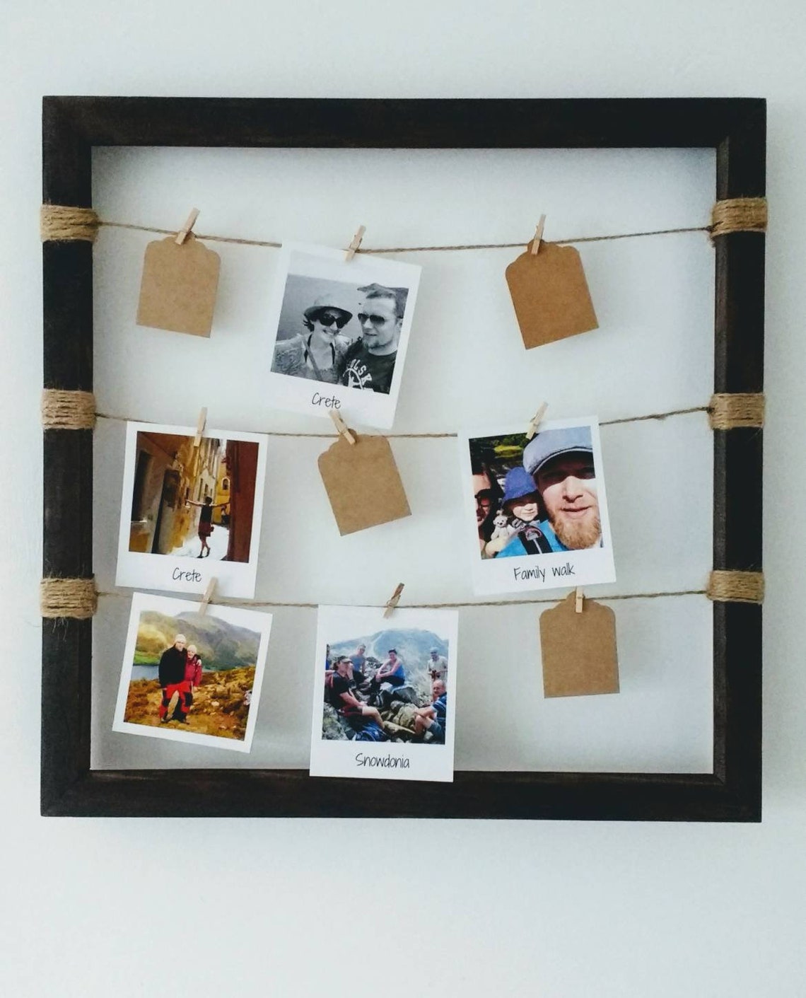 Wooden Peg and String Polaroid Photo Frame / Instant Photo or Etsy UK