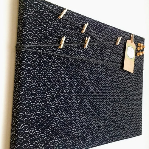 Bulletin Peg & Cork Board Navy Fabric Covered Vision Notice Etsy
