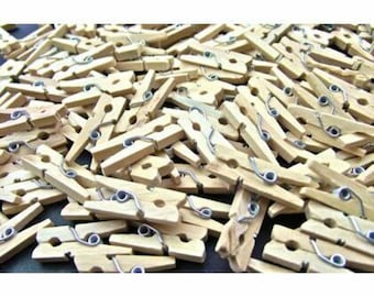 Wooden Mini Pegs / Clothes Pins / Photo Hanging Clips /