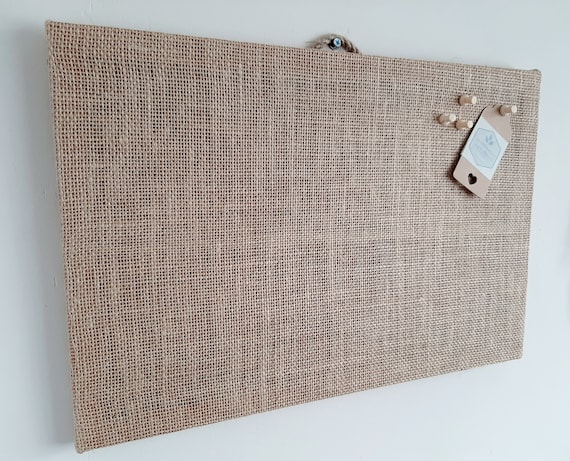 Small Burlap Cork Board: Hessian Fabric Pin Board (30 X 45CM)