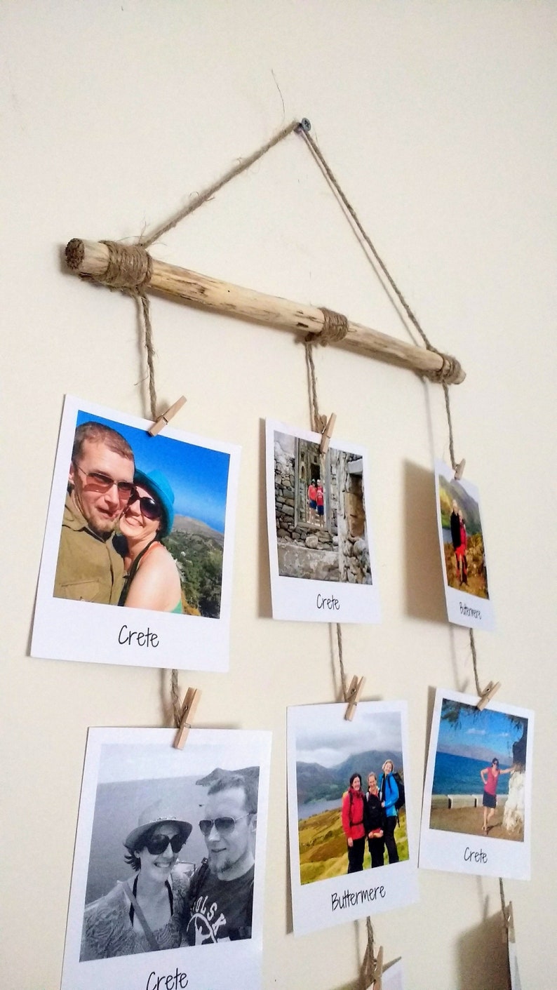 Photo or Message Driftwood Board / Polaroid Display / Photo Holder / Photo Wall Hanging image 1