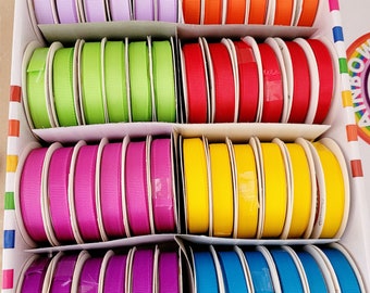 Rainbow Ribbon for Crafting, Bulk Ribbon for Packaging, Double Sided Ribbon, Ribbon for Gift Box, Colourful Ribbon