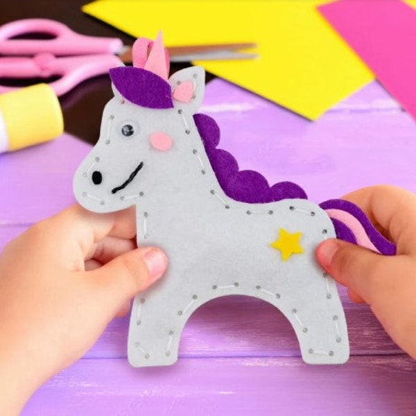 Make Your Own Unicorn Felt Decoration Set / Craft Gift for Children / Arts & Crafts for Kids / Sew Your Own Set