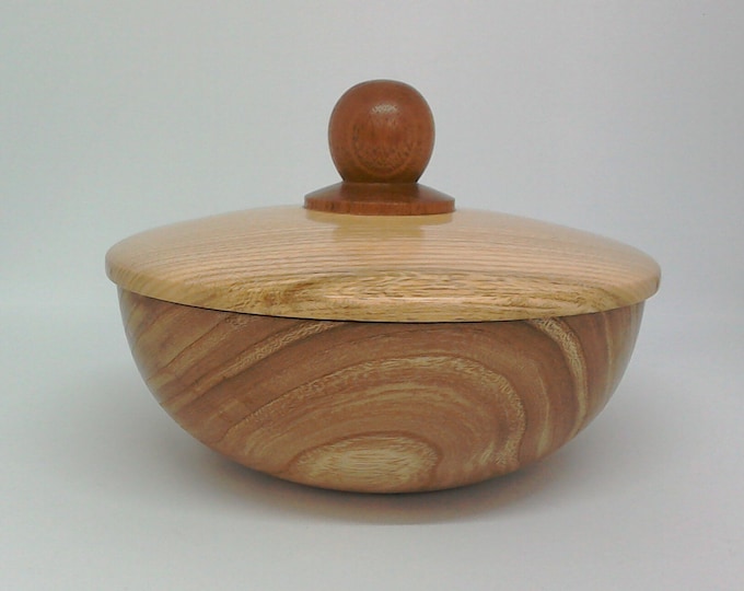 Turned Wooden Bowl With Lid Etsy